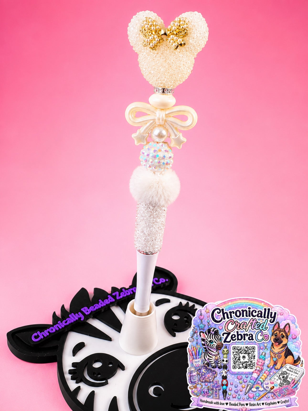Sparkly Mouse Bow Beaded Pen | 5 Color Options