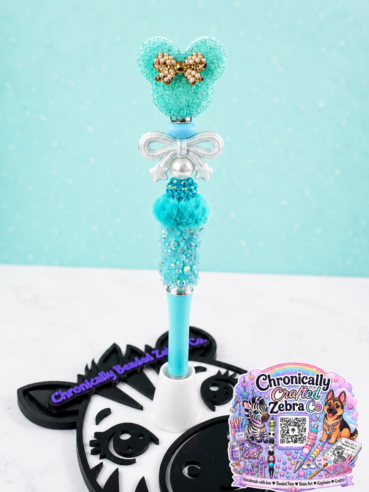 Sparkly Mouse Bow Beaded Pen | 5 Color Options