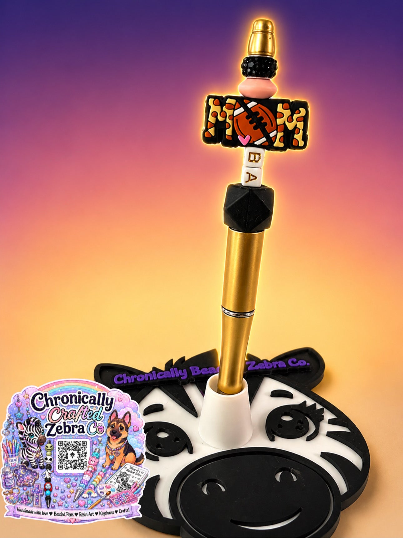 Broken Arrow Tigers Football Mom Beaded Pen