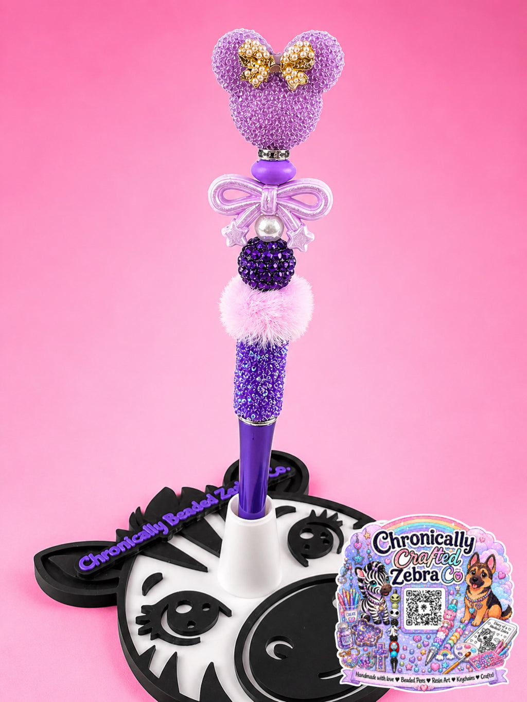 Sparkly Mouse Bow Beaded Pen | 5 Color Options